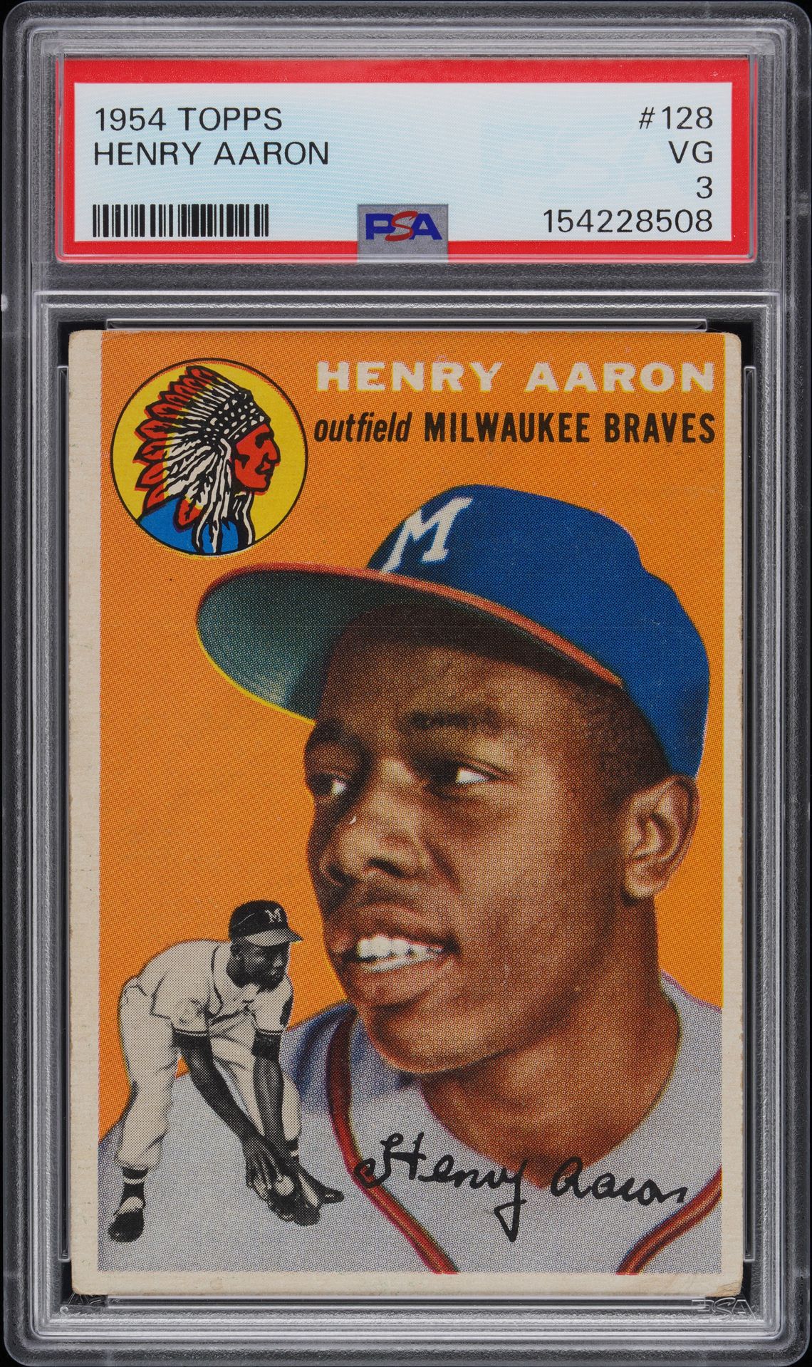 1954 Topps TOPPS #128 Henry Aaron front