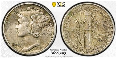 1920-D 10C AU58FB