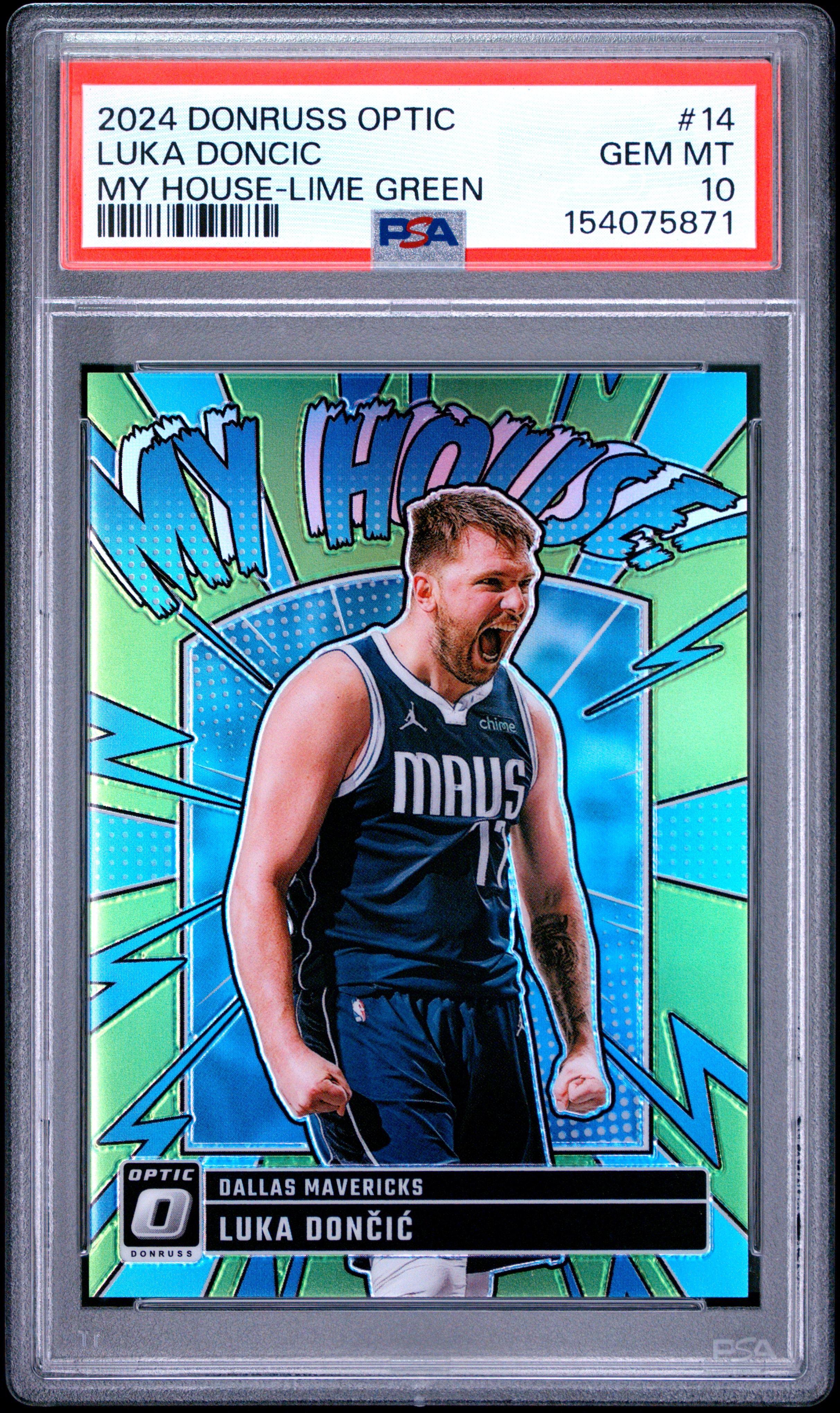 2024 #14 Luka Doncic PSA 10 Panini Donruss Optic My House