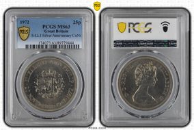 1972 25p S-LL1 Silver Anniversary CuNi MS63