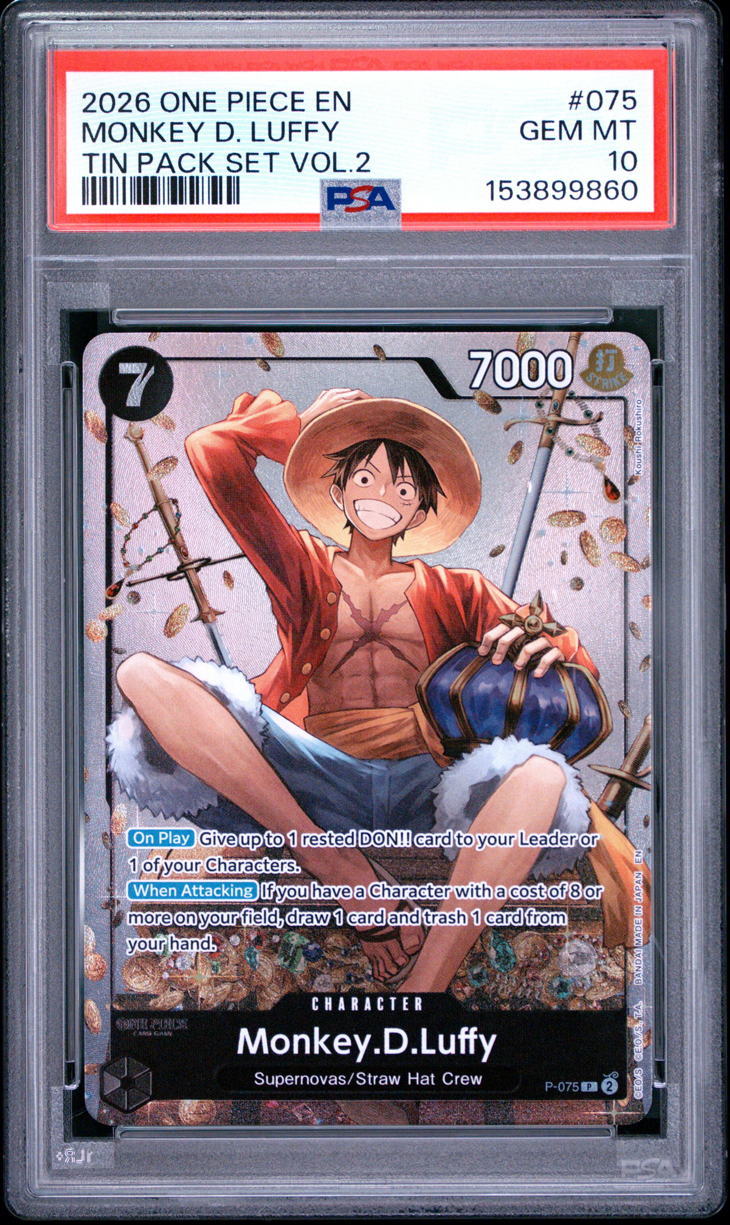 2026 #075 Monkey D. Luffy PSA 10 One Piece Promos