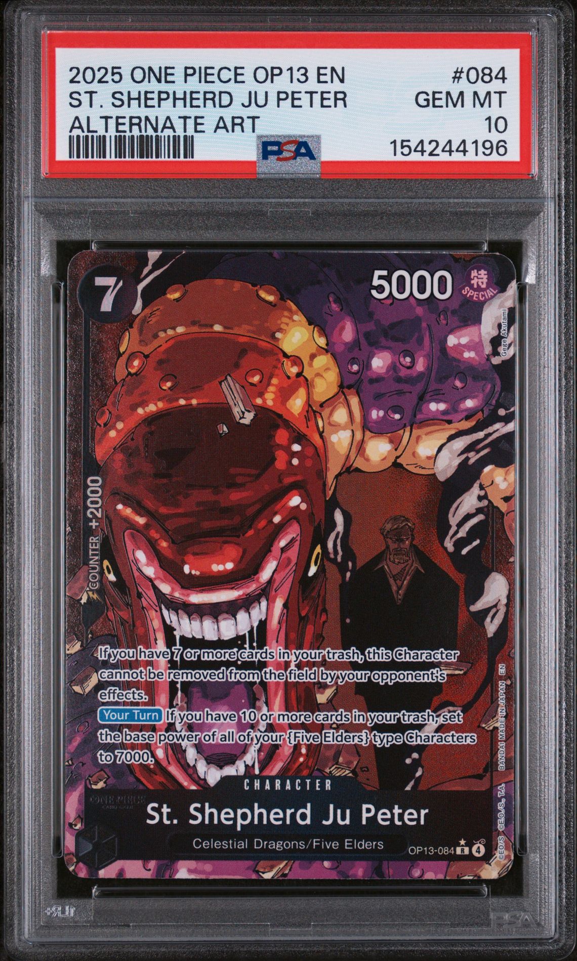 2025 One Piece ONE PIECE OP13-CARRYING ON HIS WILL SPECIAL ALTERNATE ART #084 St. Shepherd Ju Peter front