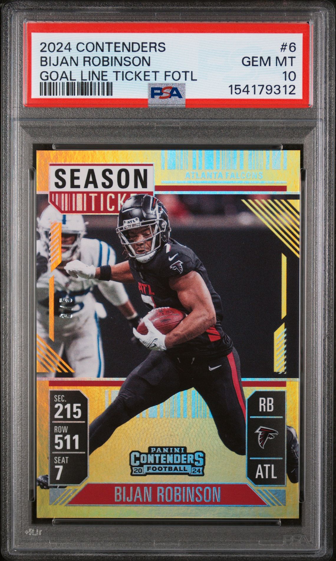 2024 Panini PANINI CONTENDERS GOAL LINE TICKET FOTL #6 Bijan Robinson front