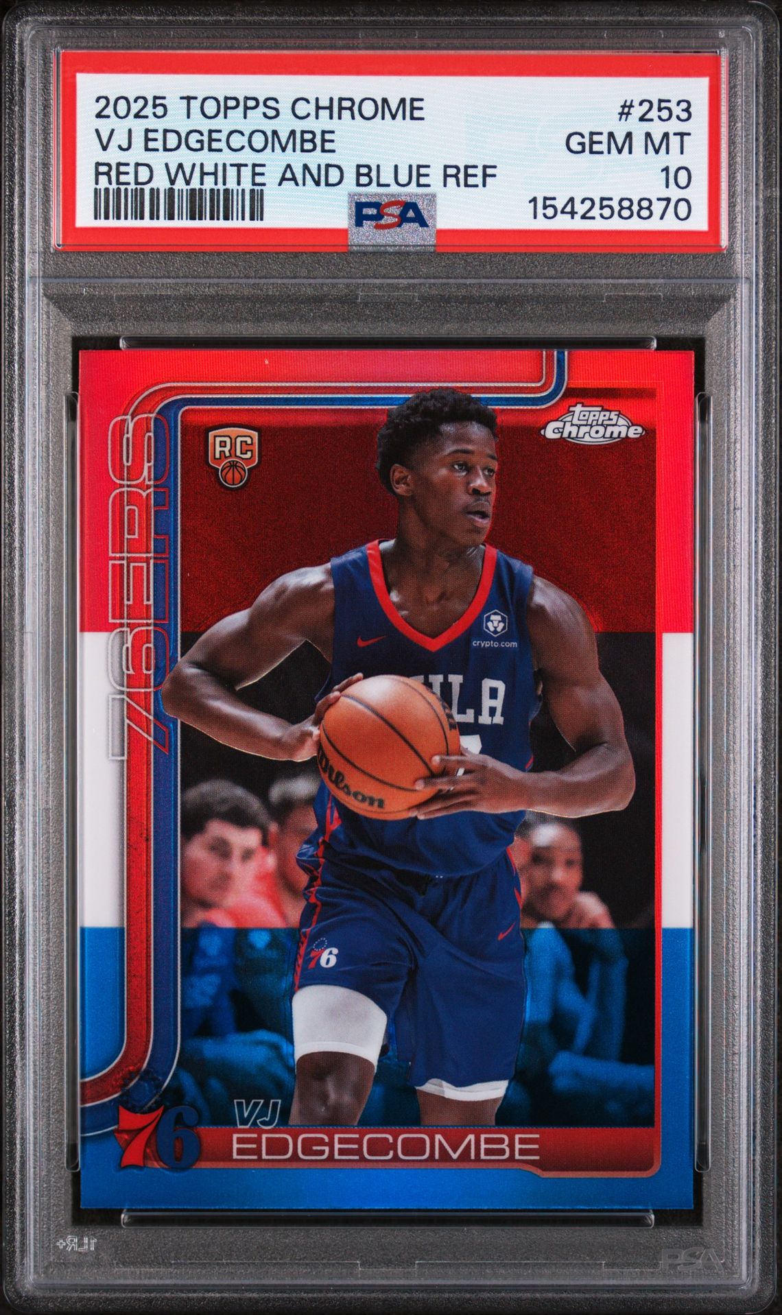 2025 Topps Chrome TOPPS CHROME X-FRACTOR #253 Vj Edgecombe front