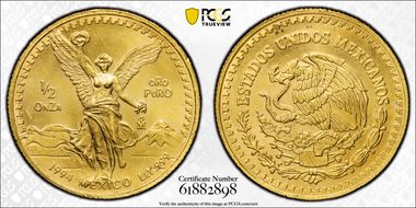 1994-Mo 1/2 oz Libertad Au MS65