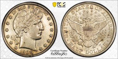 1908-O 50C AU53