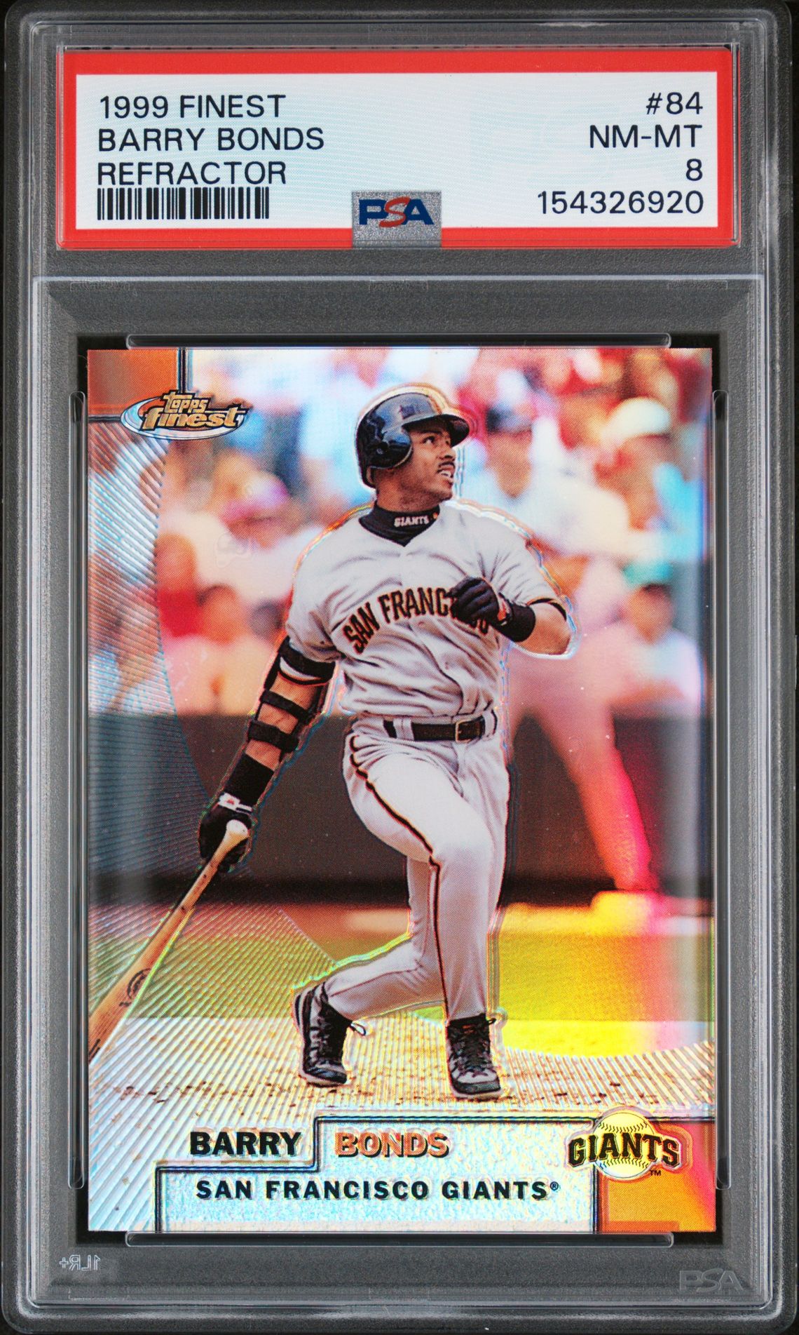 1999 Finest Refractor #84 Barry Bonds front