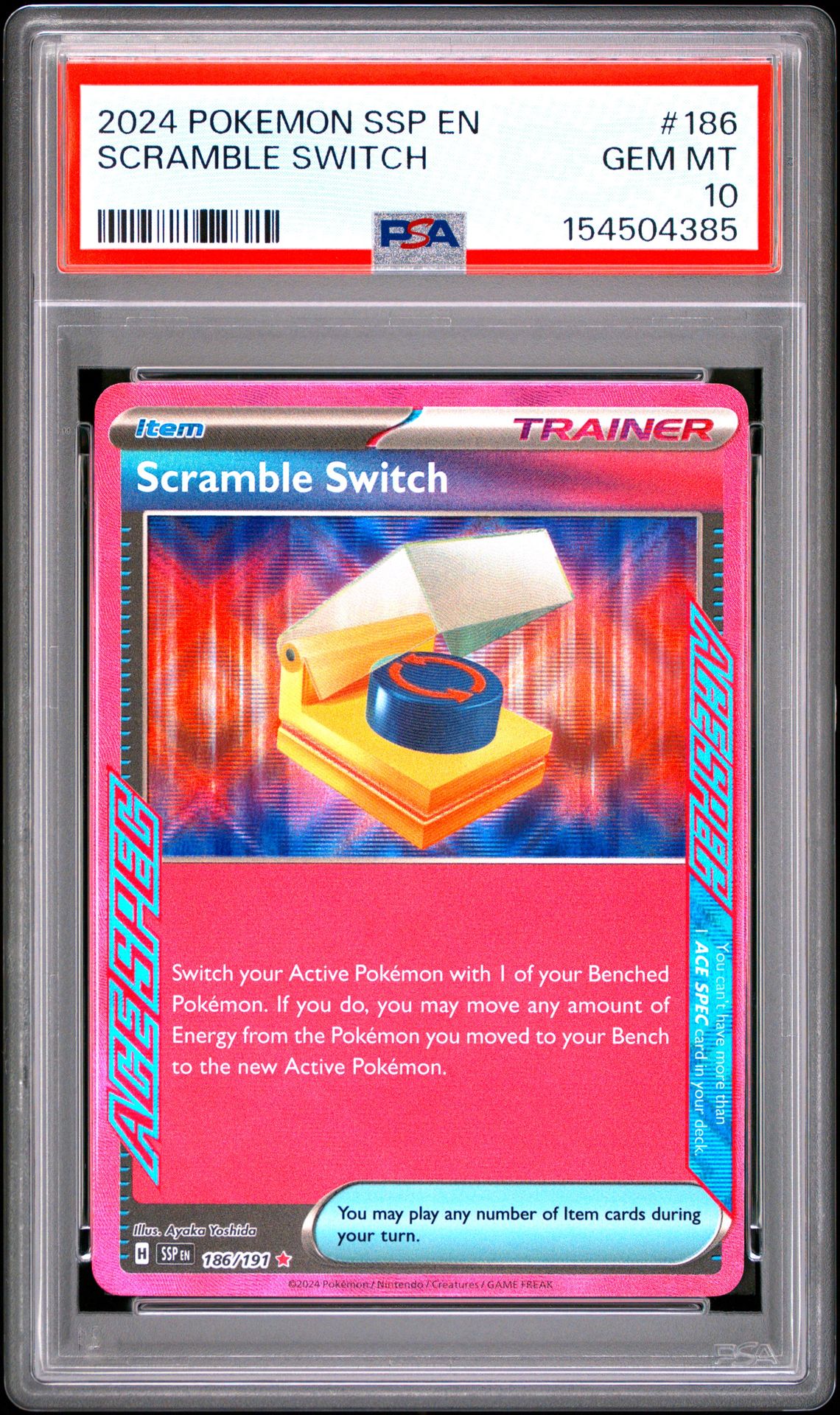 2024 Pokemon POKEMON SSP EN-SURGING SPARKS #186 Scramble Switch front