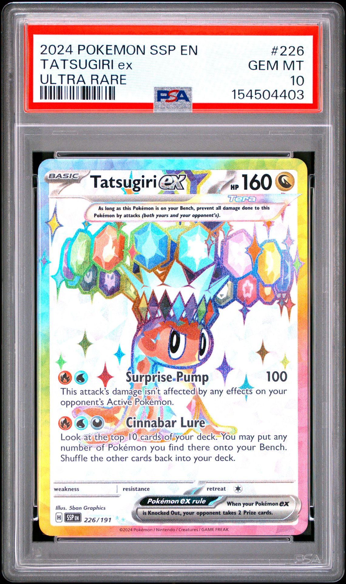 2024 Pokemon POKEMON SSP EN-SURGING SPARKS ULTRA RARE #226 Tatsugiri Ex front