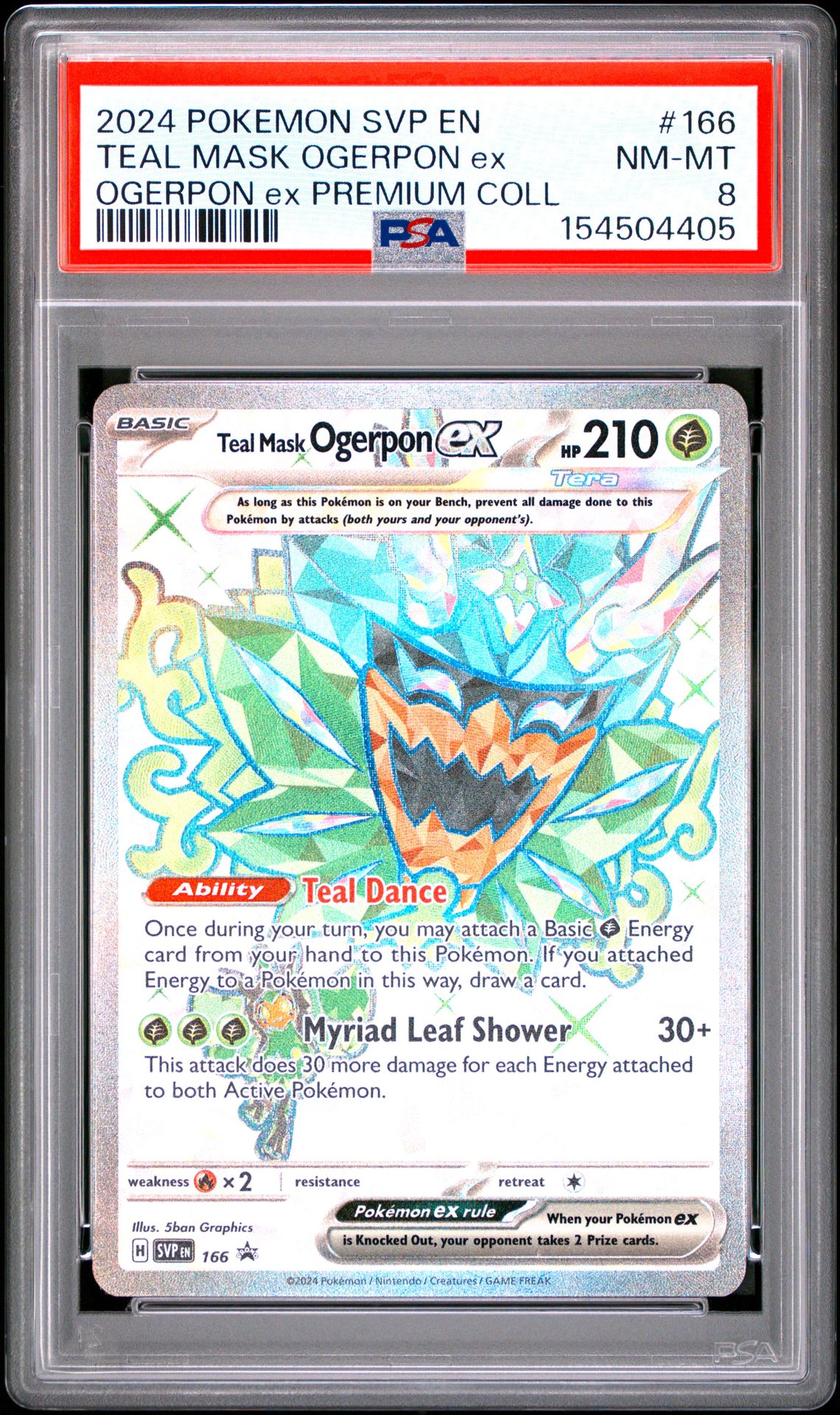 2024 Pokemon POKEMON SVP EN-SV BLACK STAR PROMO OGERPON EX PREMIUM COLL #166 Teal Mask Ogerpon Ex front