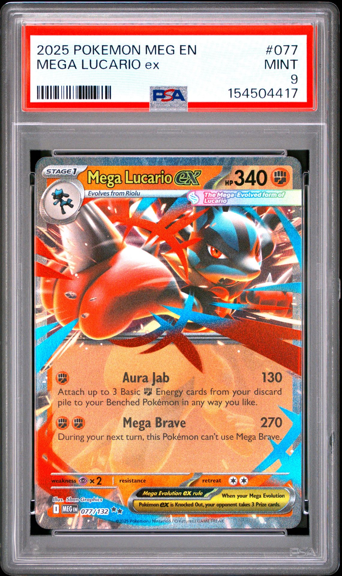 2025 Pokemon POKEMON MEG EN-MEGA EVOLUTION #077 Mega Lucario Ex front