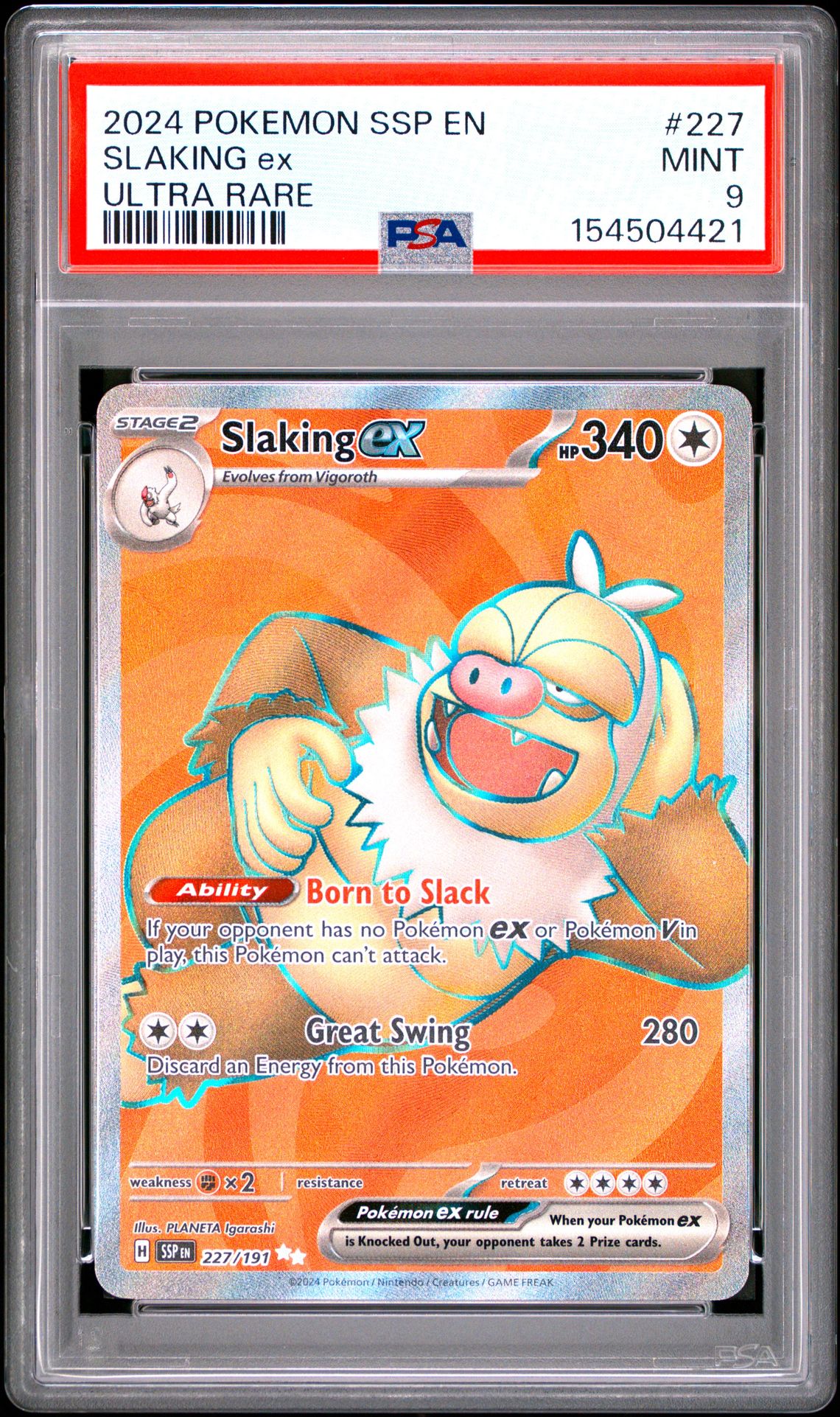 2024 Pokemon POKEMON SSP EN-SURGING SPARKS ULTRA RARE #227 Slaking Ex front