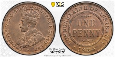 1924 1D English obverse MS64RB