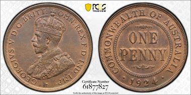 1924 1D English obverse MS64RB