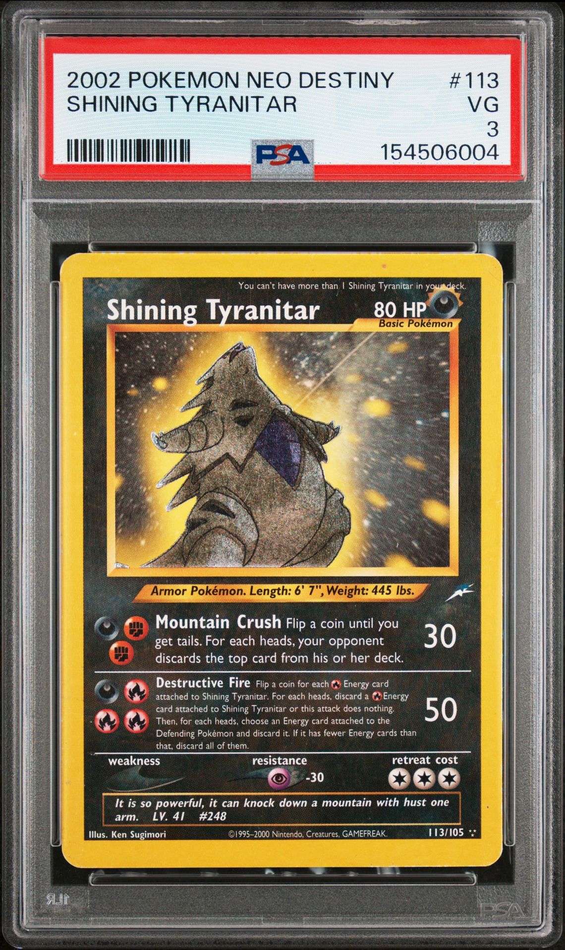 TYRANITAR POKEMON NEO DESTINY 2002