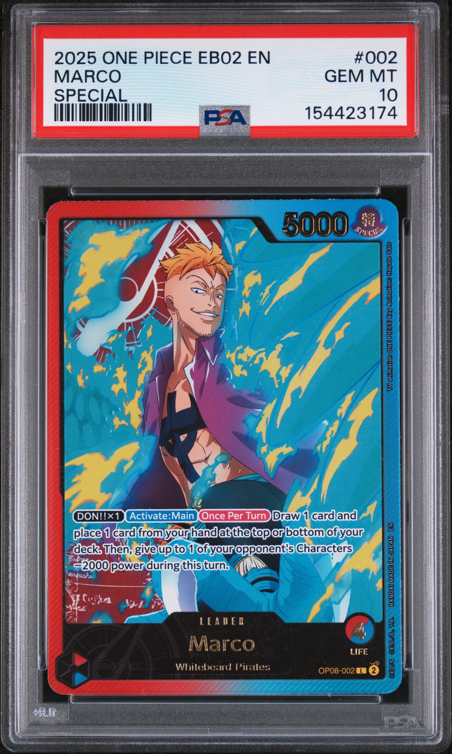 2025 #002 Marco PSA 10 EB02-Extra Booster -Anime 25th Collection- One Piece