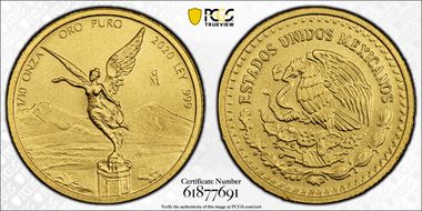 2020-Mo 1/10 oz Libertad Au MS70