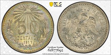 1917-M 50C Wide Date MS63
