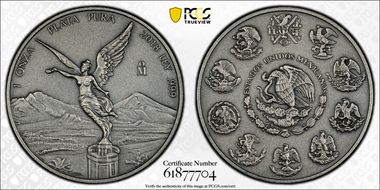 2018-Mo Onza Libertad Ag - Antiqued SP70