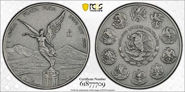2018-Mo Onza Libertad Ag - Antiqued SP70
