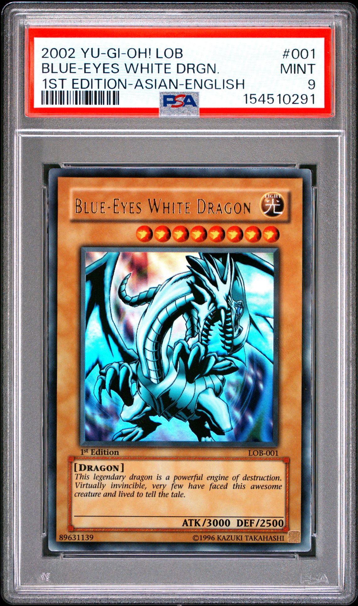 2002 Yu-Gi-Oh! YU-GI-OH! LOB-LEGEND OF BLUE EYES WHITE DRAGON LEG.BLUE EYES WHT.DRAGON #001 Blue-Eyes White Drgn. front