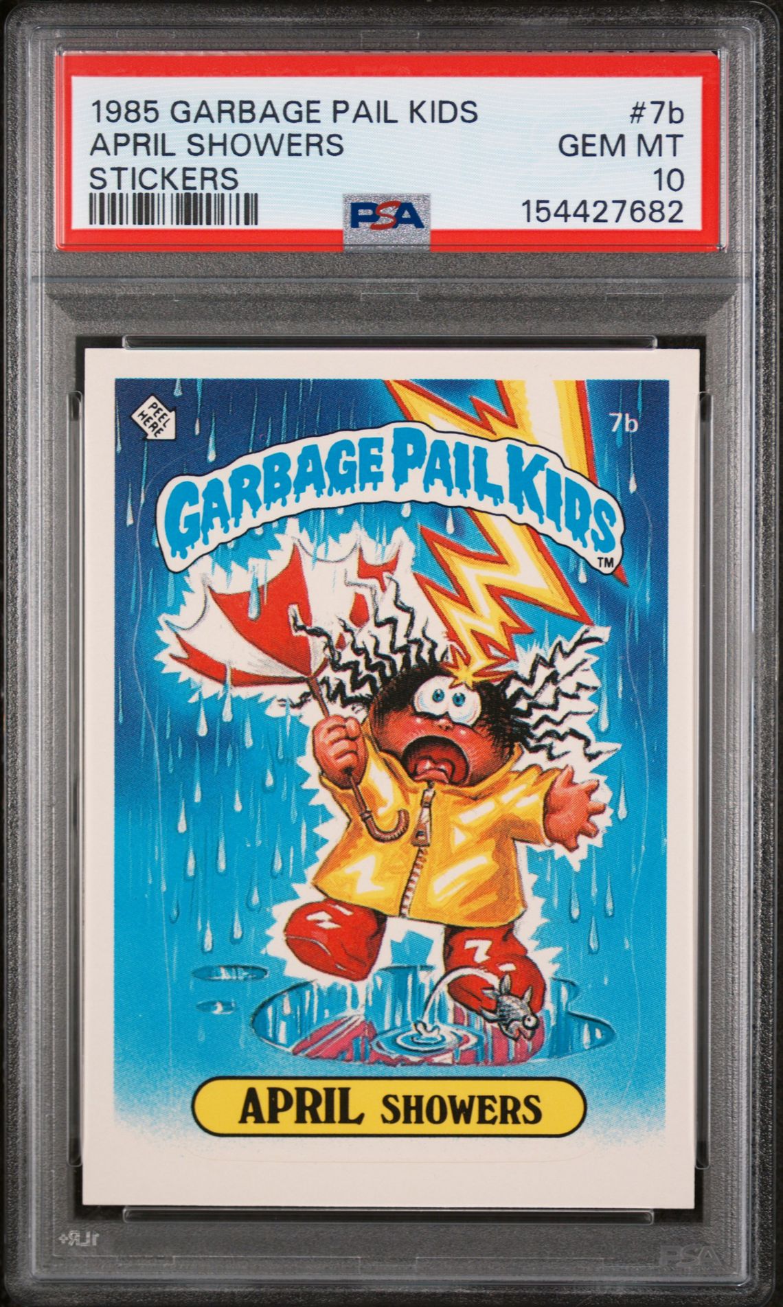 1985 Topps GARBAGE PAIL KIDS STICKERS STICKERS #7b April Showers front