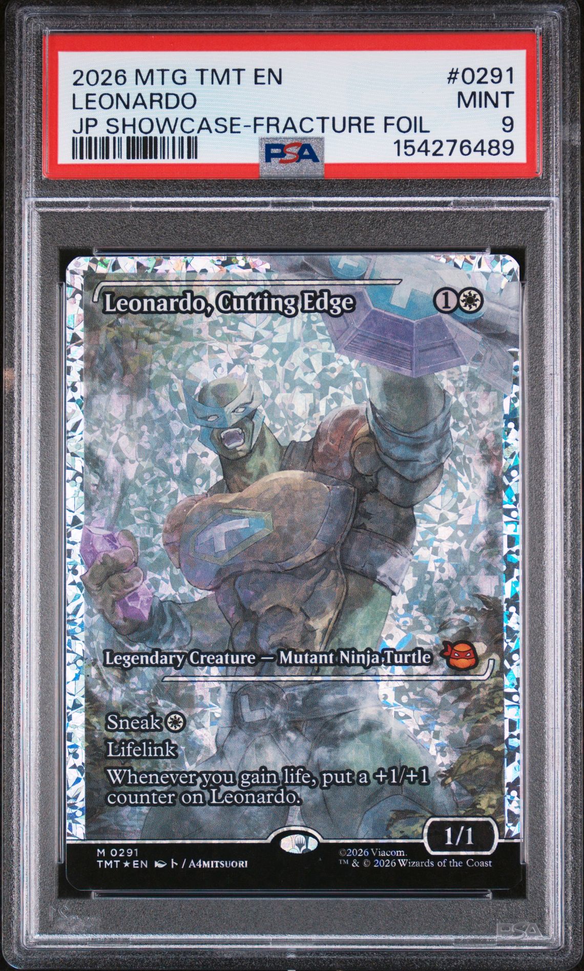 2026 MTG MAGIC THE GATHERING TEENAGE MUTANT NINJA TURTLES JP SHOWCASE-FRACTURE FOIL #0291 Leonardo front