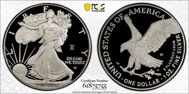 2026-W $1 Silver Eagle w/ Liberty Bell 250 Privy First Strike PR70DCAM