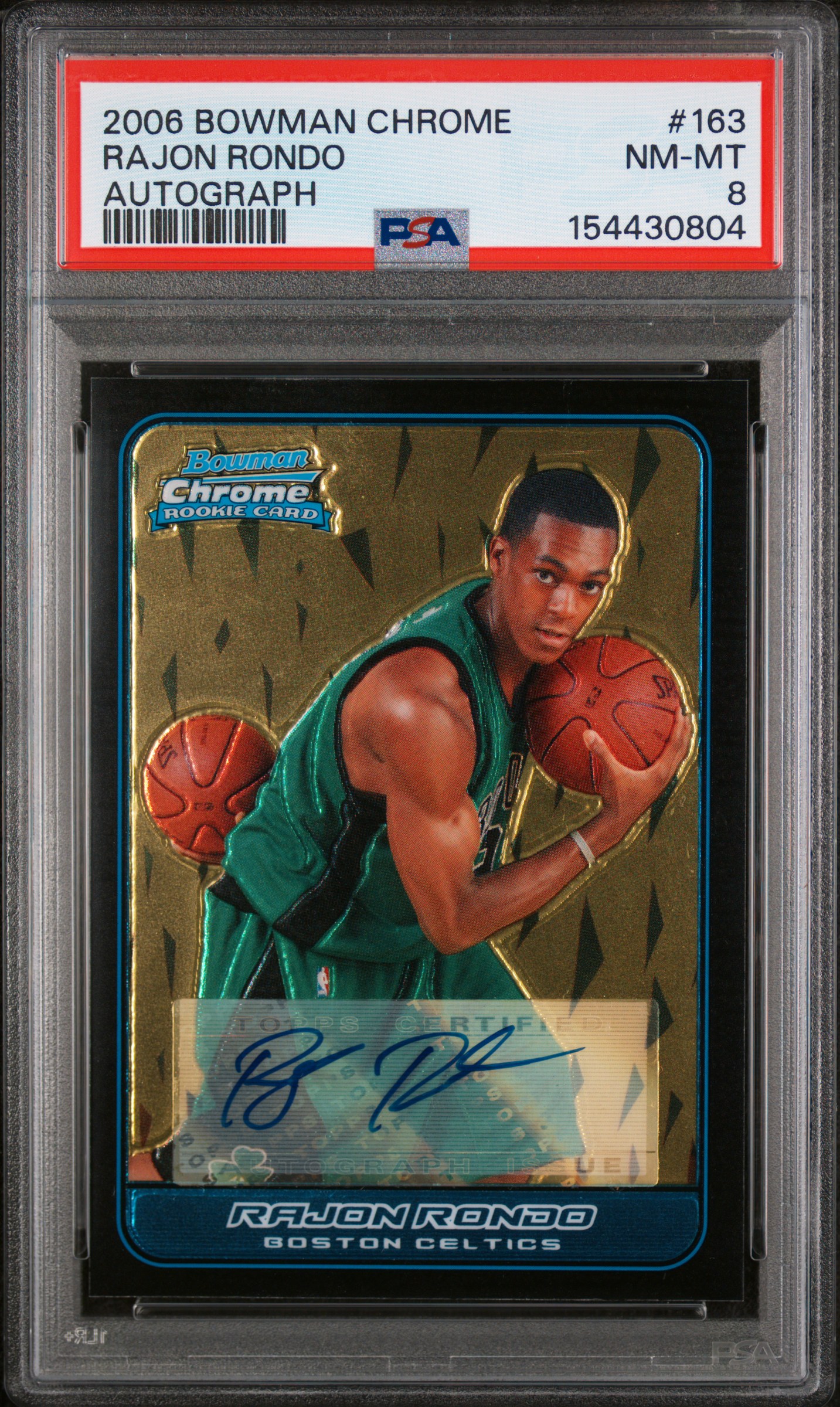 2006 #163 Rajon Rondo PSA 8 Bowman Chrome