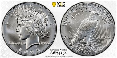 2025 $1 Peace Dollar MS68