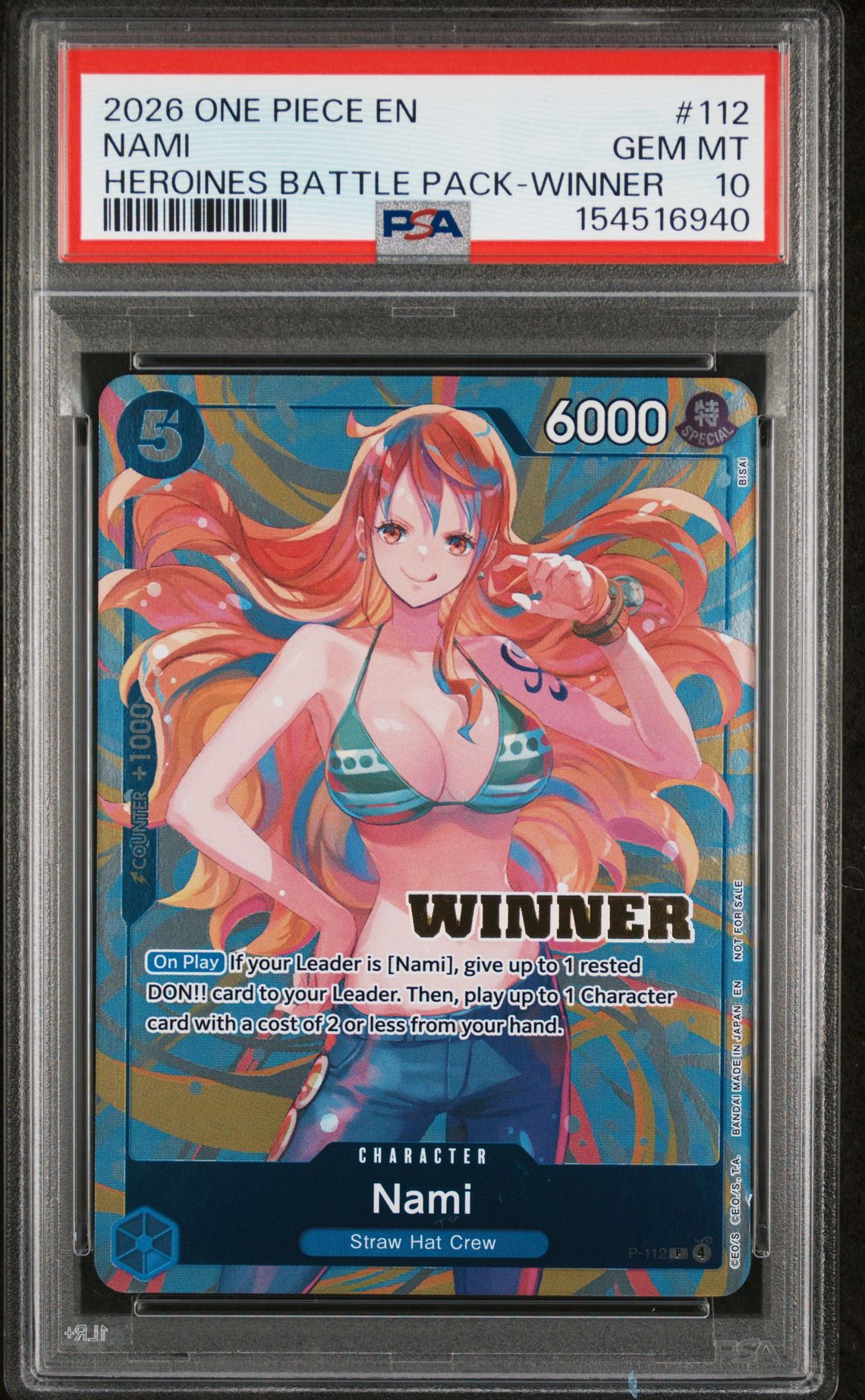 2026 One Piece One Piece Heroinesbattlepack-Winner WINNER #112 Nami front