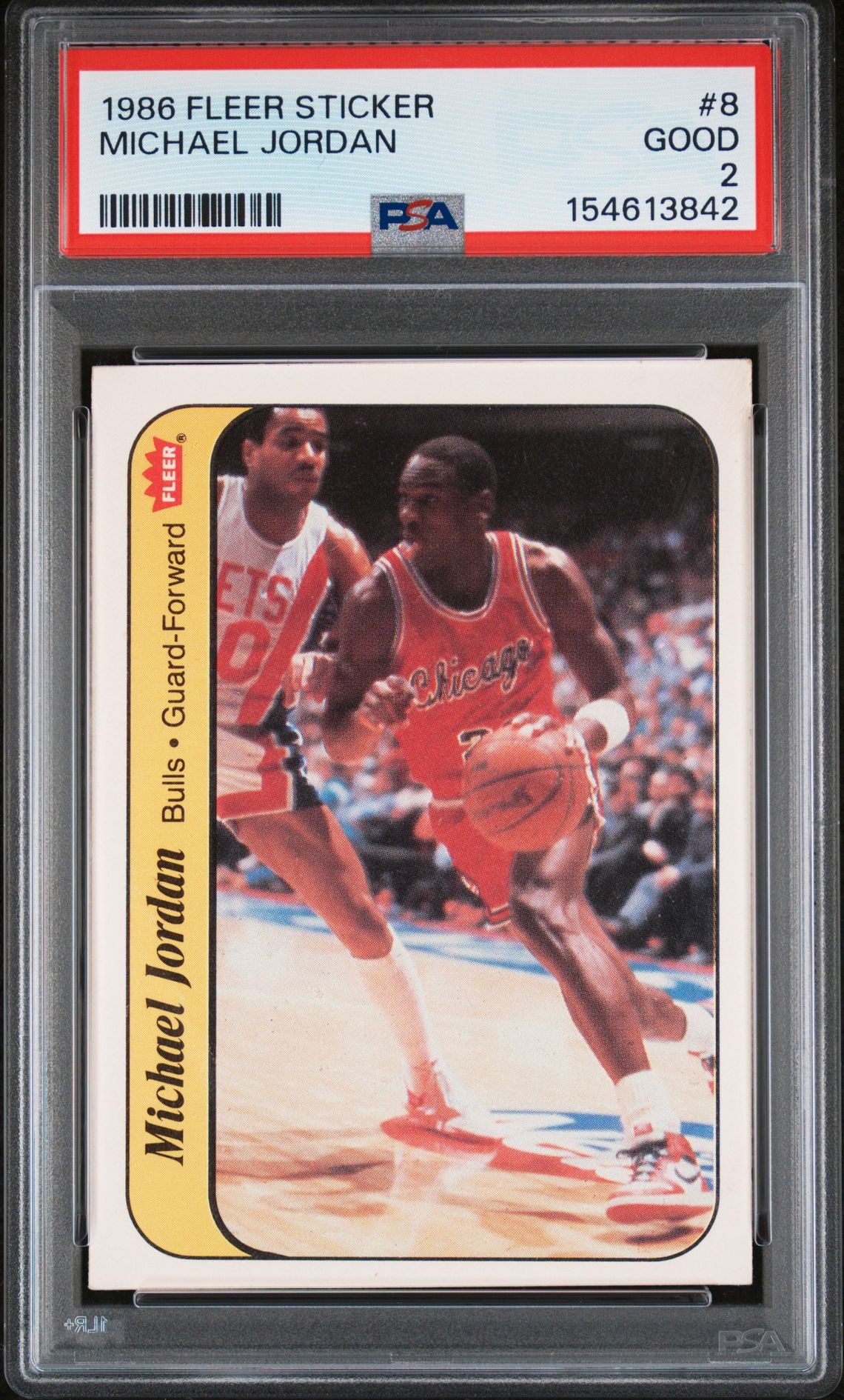 1986 Fleer FLEER STICKER #8 Michael Jordan front