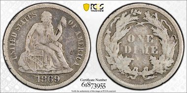 1869-S 10C F15