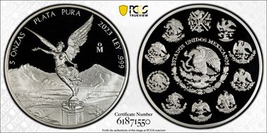 2023-Mo 5 Onza Libertad Ag PR69DCAM