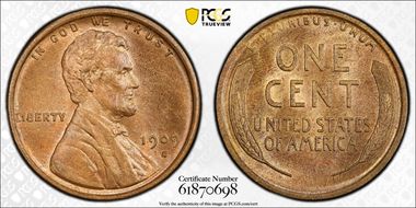 1909-S 1C Lincoln MS63BN