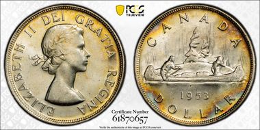 1953 S$1 No Strap, SWL MS64