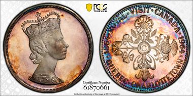 1964 Medal Royal Visit Ag 40mm PR67DCAM