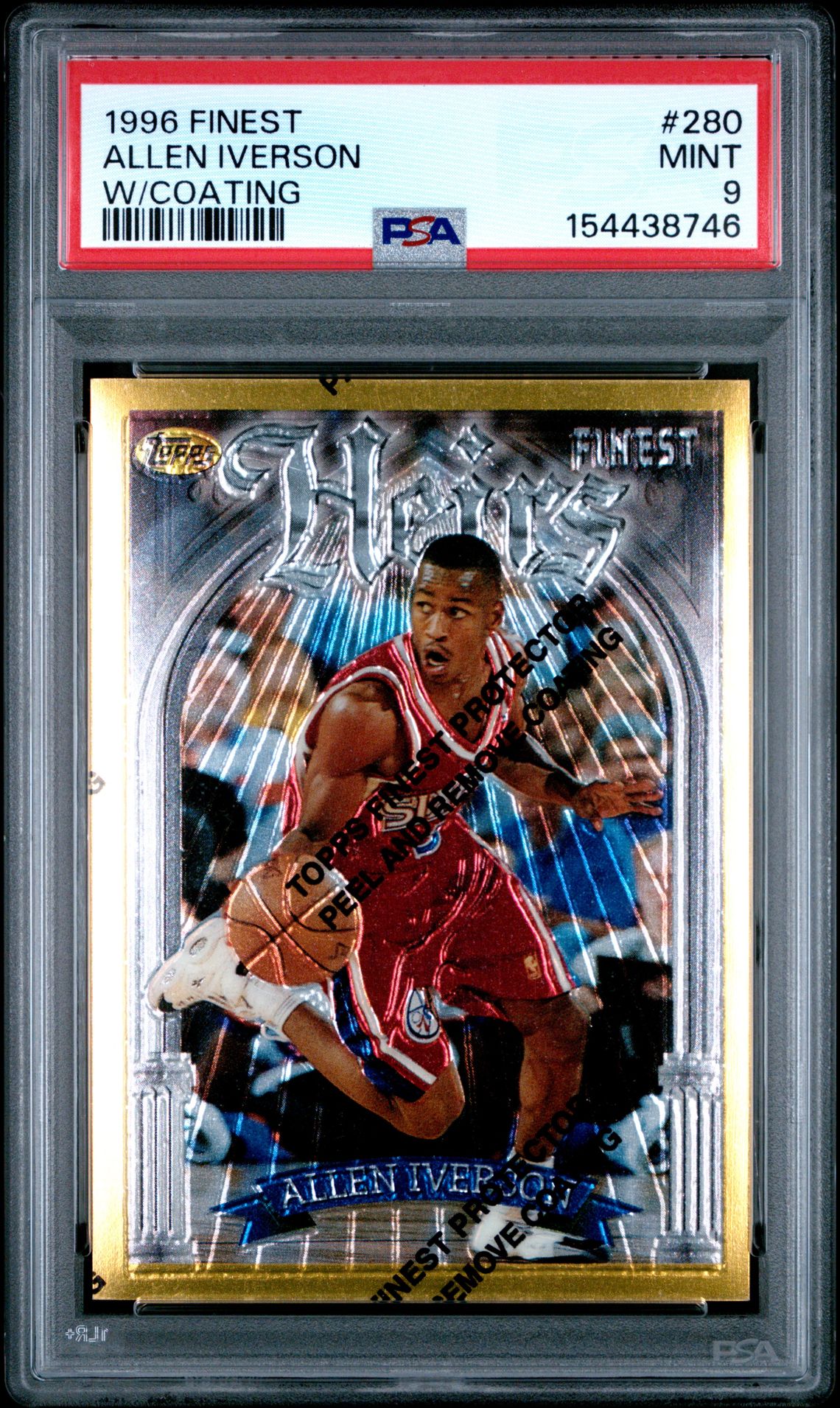 1996 Topps FINEST W/COATING #280 Allen Iverson front