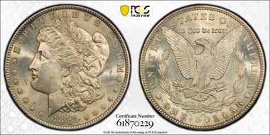 1891-CC $1 VAM 3, Spitting Eagle MS64