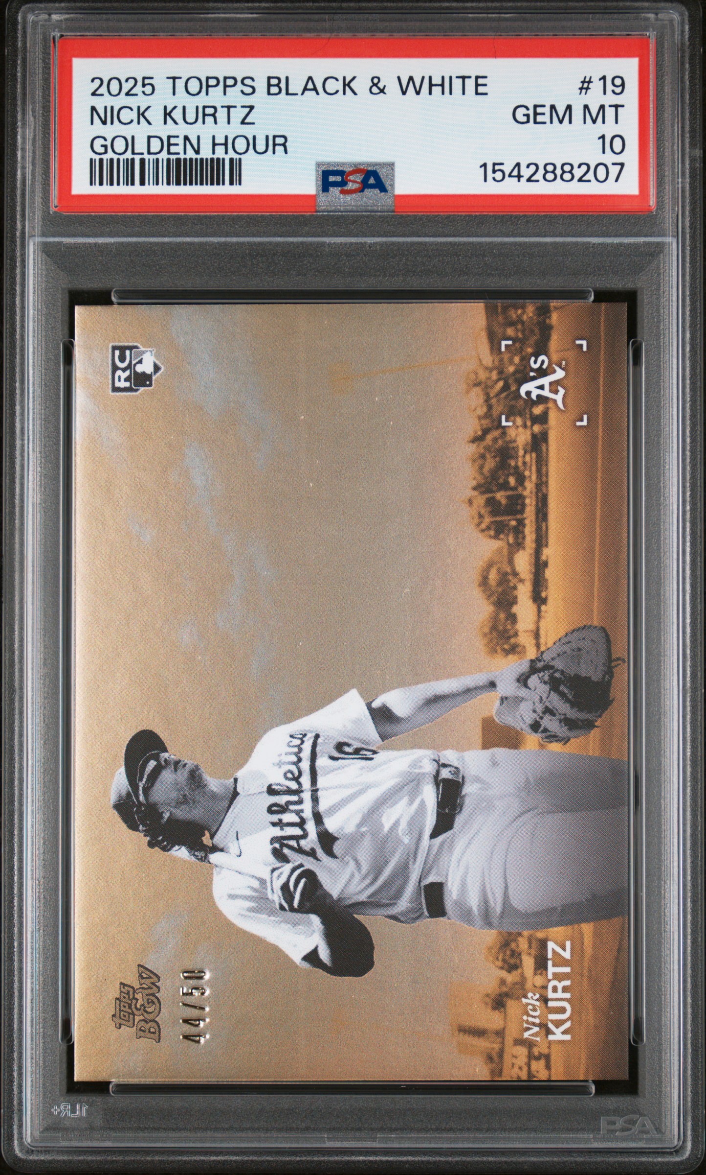 2025 Topps Black and White Golden Hour Nick Kurtz #19 PSA 10