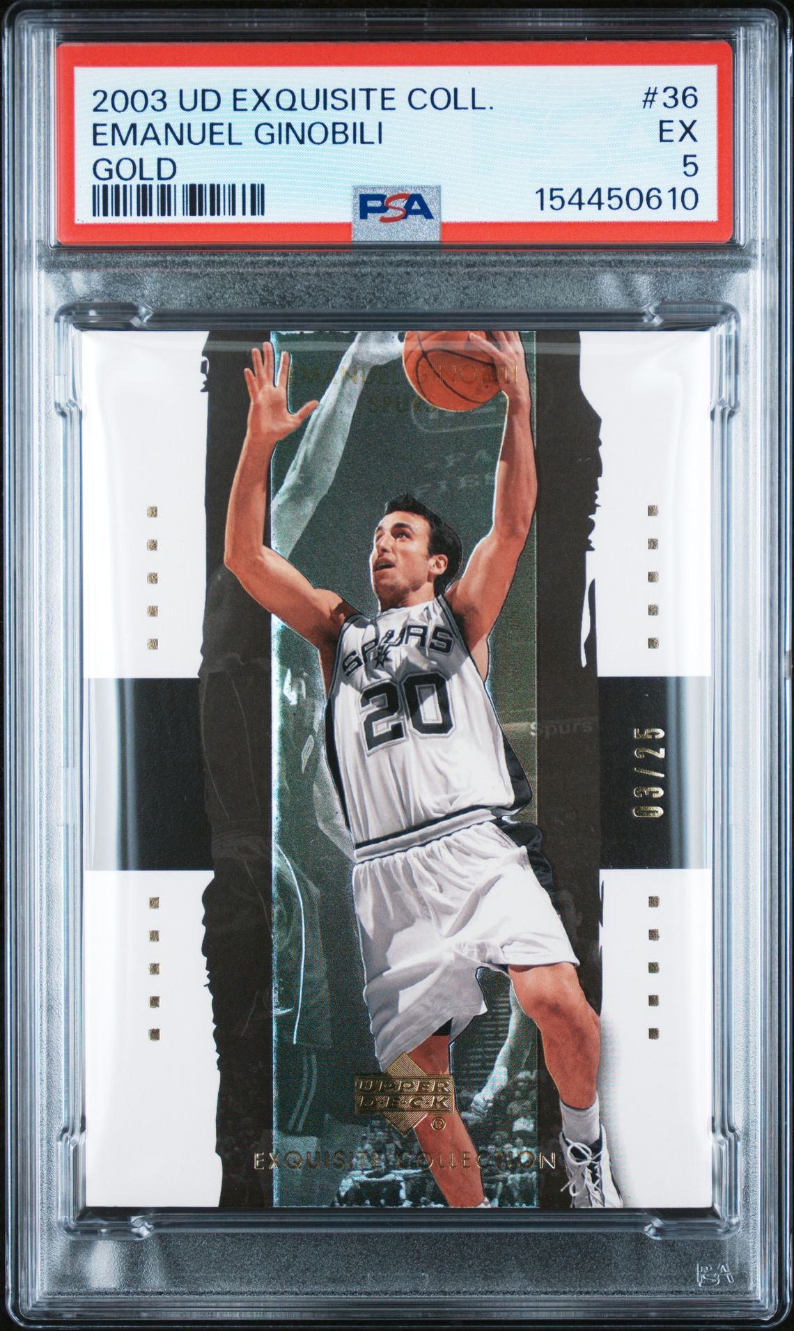 2003 Ud Exquisite Collection #36 Emanuel Ginobili front