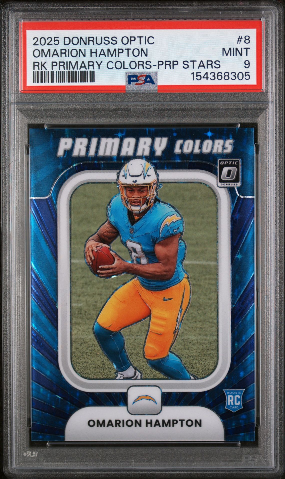 2025 Panini PANINI DONRUSS OPTIC ROOKIE PRIMARY COLORS RK PRIMARY COLORS-PRP STARS #8 Omarion Hampton front