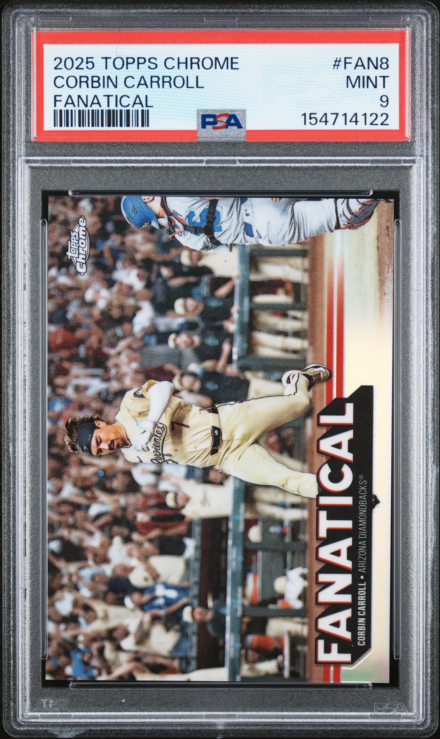 2025 #FAN8 Corbin Carroll PSA 9 Topps Chrome Fanatical