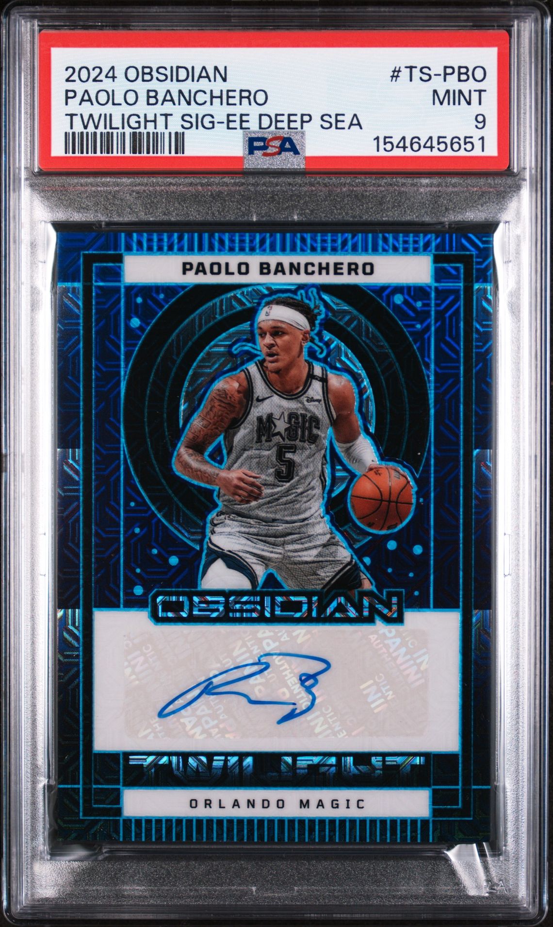 2024 Panini PANINI OBSIDIAN TWILIGHT SIGNATURES EE DEEP SEA #TS-PBO Paolo Banchero front
