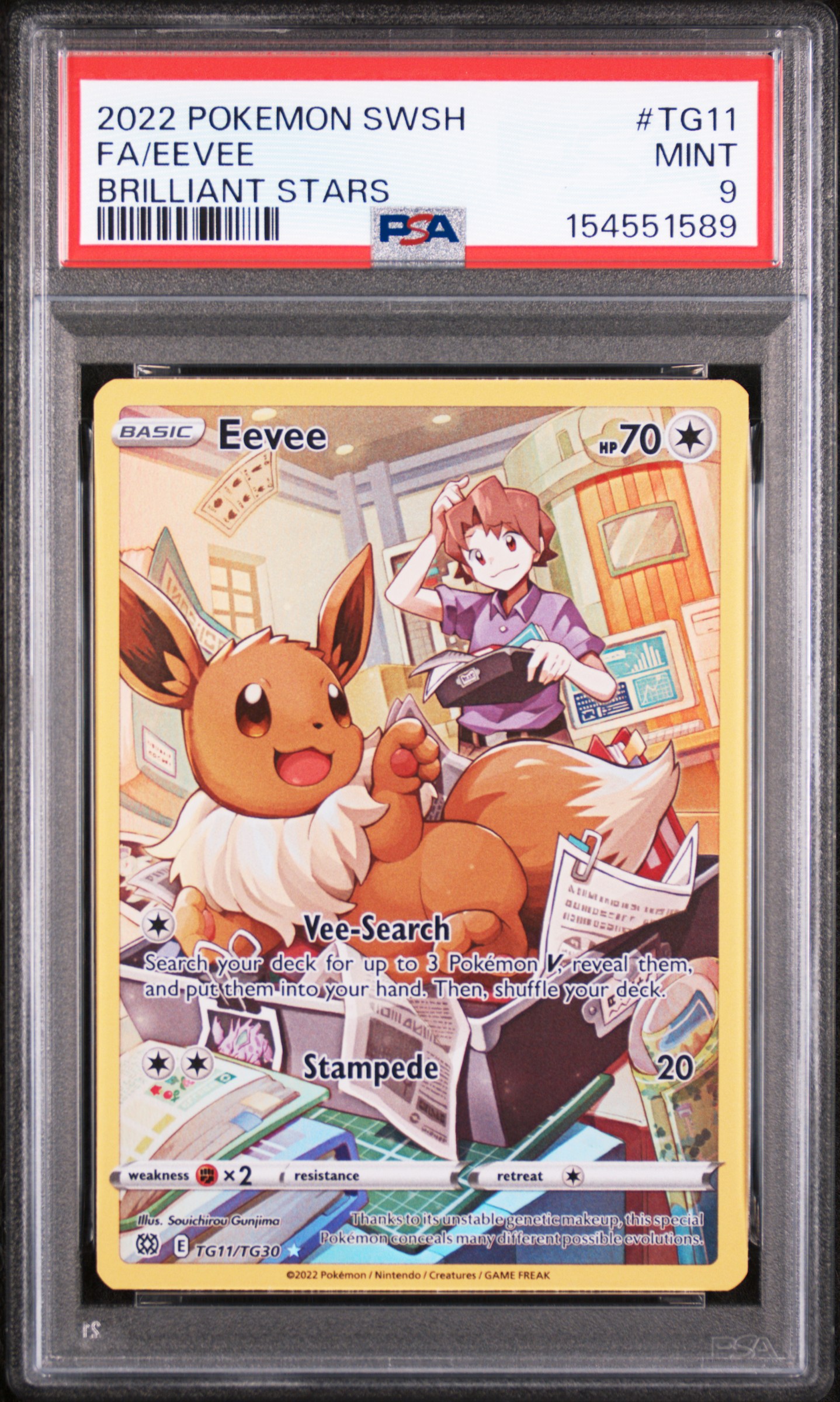 2022 #TG11 Full Art/Eevee PSA 9 Sword & Shield Brilliant Stars