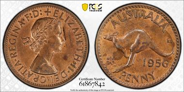 1956 Y. (p) 1D DDR MS63RB