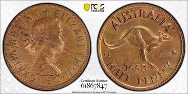 1953 A. (p) 1/2D MS64RB