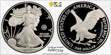 2025-W $1 Silver Eagle w/ U.S. Army Privy 250th Anniversary PR68DCAM