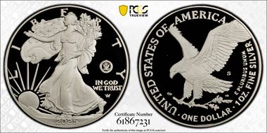 2025-S $1 Silver Eagle w/ U.S. Navy Privy 250th Anniversary PR70DCAM