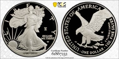 2026-W $1 Silver Eagle w/ Liberty Bell 250 Privy First Strike PR69DCAM